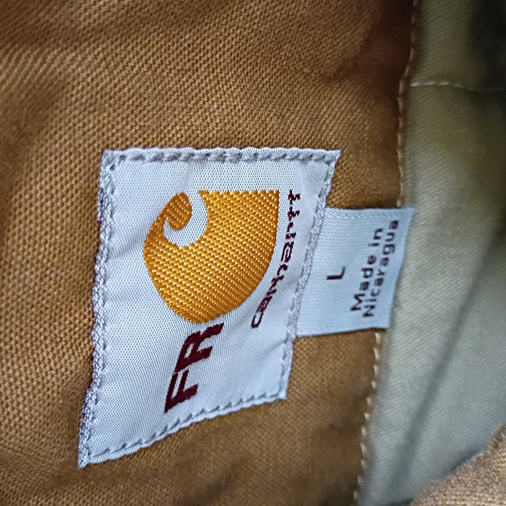 Carhartt Men's Vest LARGE Brown FR Fire Resistant Duck Insulated Workwear - Picture 4 of 10
